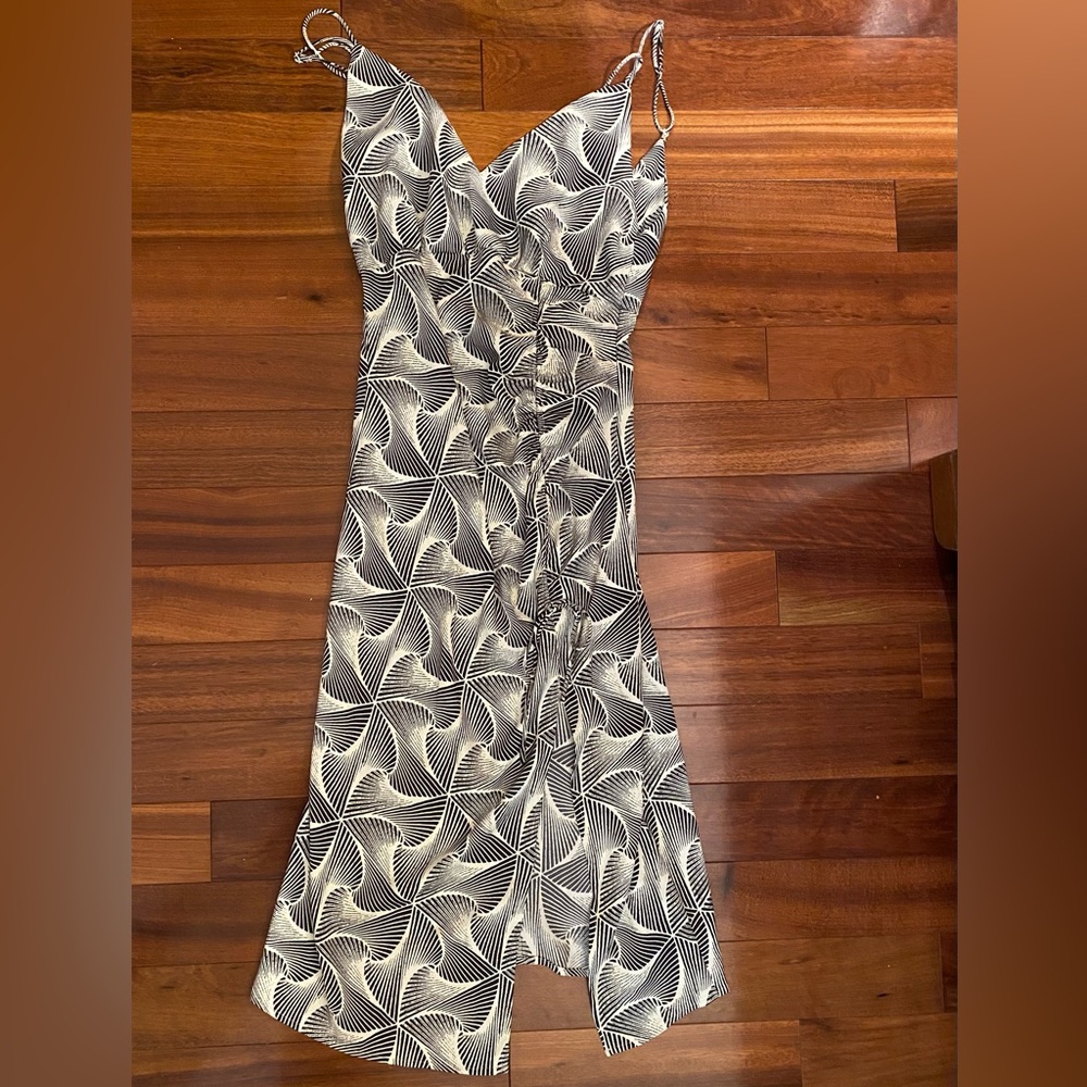Urban Outfitters Black and Cream Patterned Dress